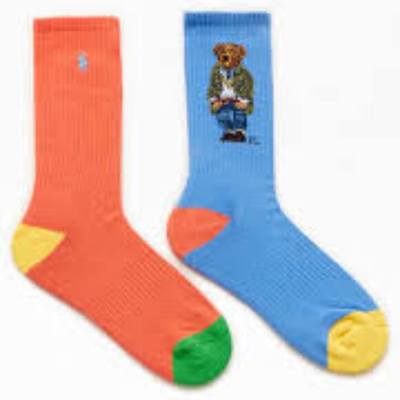 Polo Ralph Lauren Men's 2-Pk. American In Paris Mini Bear Crew Socks - Picture 4 of 6